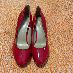 Michael Kors Glossy Red Patent Platform Pumps